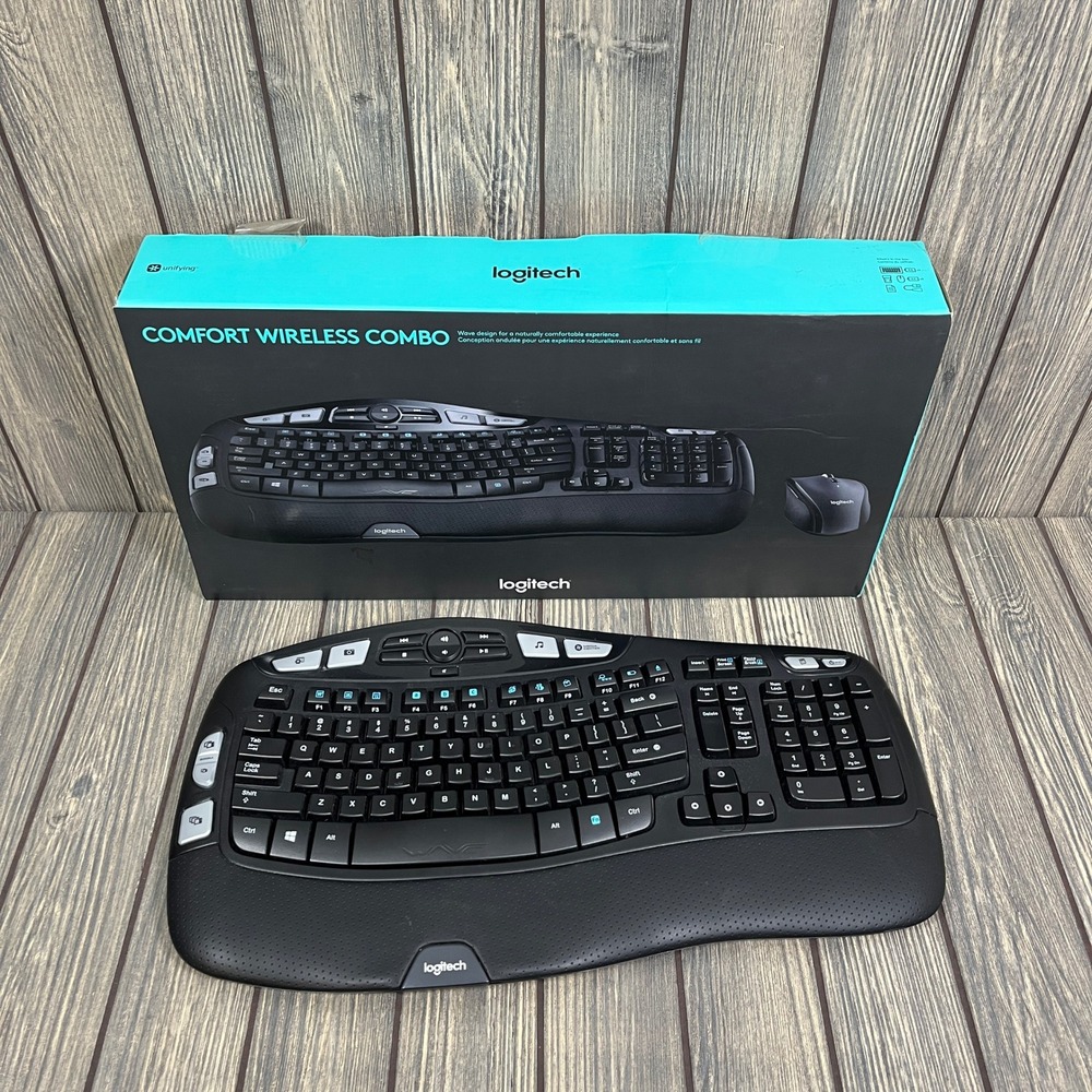 Logitech K350 Wireless Keyboard Ergonomic Wave Home Office School Unifying